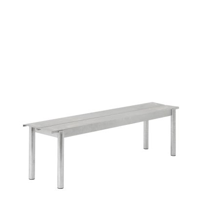 Linear Steel Bench , L 170 x B 39 cm, Warm galvanized steel
