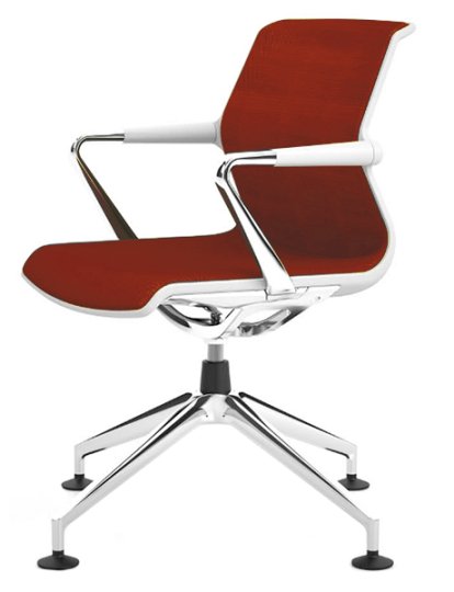 Unix Chair Viersternfuß, Silk Mesh backstein, Soft grey