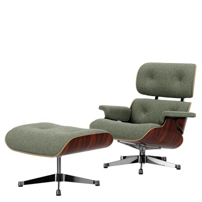 Lounge Chair & Ottoman Nubia, Elfenbein forest / Santos Palisander, natur