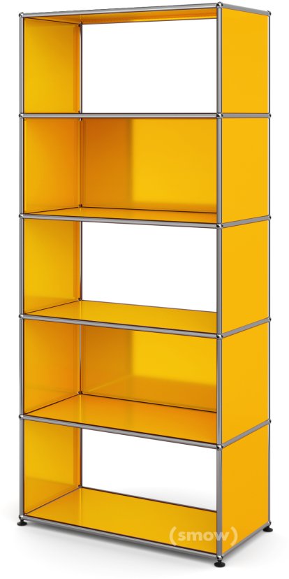 USM Haller Wohnzimmer Regal M, 2 Rückwände, Goldgelb RAL 1004