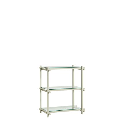 Woody Regal, H 85,5 cm x B 75,5 cm, Smokey grey / Glas