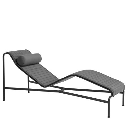 Palissade Chaise Longue, Anthrazit, Mit Auflage, Mit Nackenkissen