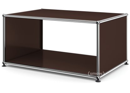 USM Haller Beistelltisch mit Seitenwänden, 75 cm, ohne Glas-Zwischentablar, USM braun