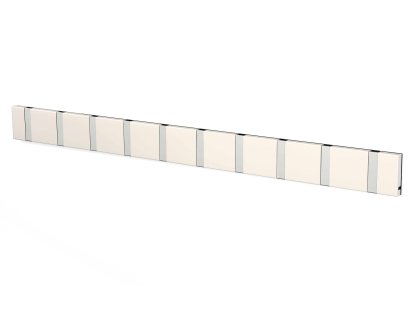 Knax, 10 Haken, Aluminium, MDF weiß lackiert