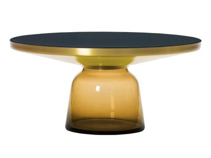 Bell Coffee Table, Messing, klar lackiert, Bernstein-orange