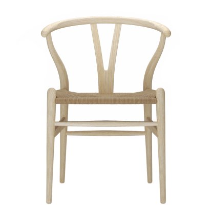CH24 Wishbone Chair, Esche Weißöl, Geflecht natur