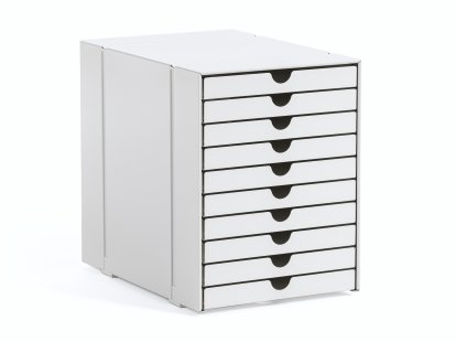 USM Inos Kasten-Set C4 für USM Haller Regale, mit 10 Schalen, Reinweiß RAL 9010