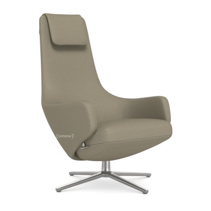Repos Loungesessel, Sessel Repos, Stoff Dumet beige melange, 45 cm, Poliert