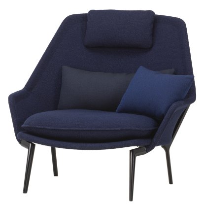 Slow Chair, Untergestell pulverbeschichtet schwarz, Dunkelblau