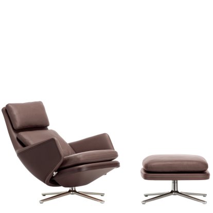 Grand Relax Loungesessel, Mit Ottoman, Leder Premium F, kastanie, Poliert, 41,5 cm