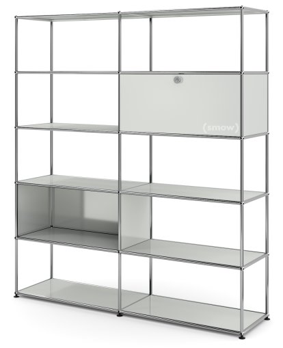 USM Haller Wohnzimmer Regal L, Lichtgrau RAL 7035