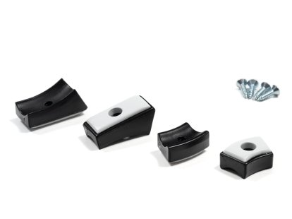 Gleiter für Thonet Stahlrohr-Freischwinger (4er Set), Schwarz (Teflon), Ohne Filzeinlage