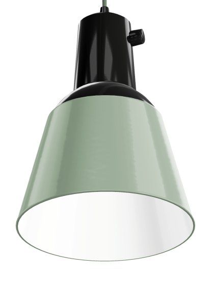 K831 Pendelleuchte, Blassgrün emailliert