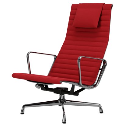 Aluminium Chair EA 124, Poliert, Hopsak, Rot / poppy red