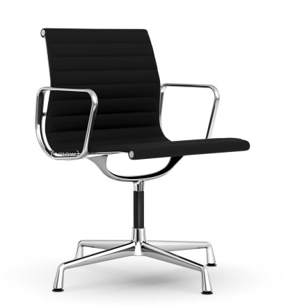 Aluminium Chair EA 103 / EA 104, EA 103 - nicht drehbar, Nero, Verchromt