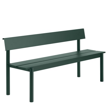 Linear Steel Bank mit Rückenlehne, L 170 x B 50,9 cm, Dark green
