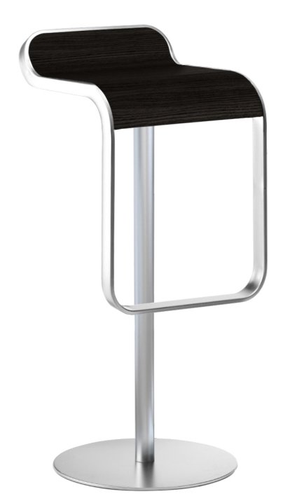 LEM Barhocker, 80 cm - fix, Eiche schwarz gebeizt / matt verchromt