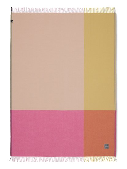 Colour Block Blanket, Rosa/beige