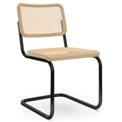 Details Thonet S 32 V Pure Materials Freischwinger S 32 V Pure Materials Freischwinger, Eiche, Tiefschwarz (RAL 9005), Kunststoffgleiter schwarz mit Filz