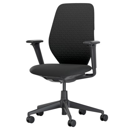 ACX Soft, Mit Vorwärtsneigung, mit Sitztiefenverstellung, 3D-Armlehnen F, Tiefschwarz, Sitz Grid Knit, nero, Harte Rolle für Teppichböden