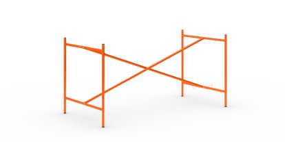 Eiermann 2 Tischgestell , Leuchtorange, senkrecht, mittig, 135 x 66 cm, Ohne Verlängerung (Höhe 66 cm)