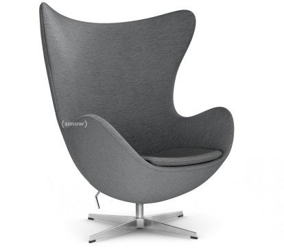 Egg Chair, Christianshavn, Christianshavn 1171 - Hellgrau, Satingebürstetes Aluminium, Ohne Fußhocker