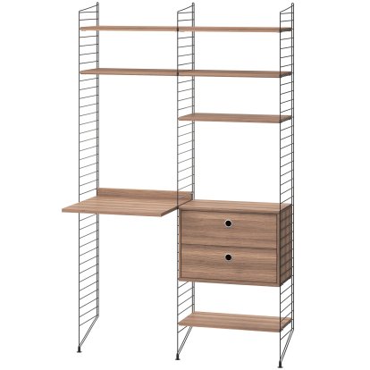 Bodenregal mit Schreibtisch und Aufbewahrung