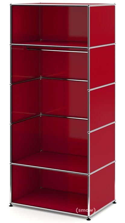 USM Haller Garderobe M mit Kleiderstange Typ II, USM rubinrot