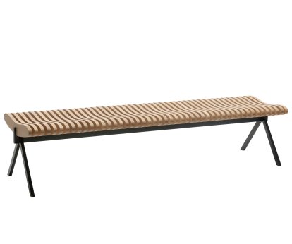 Prelude Bank, 190 cm, Schwarz, Eiche geölt
