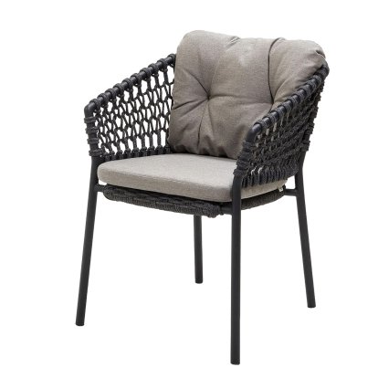 Ocean Stuhl, Open soft Rope – Dark grey, Natté - Taupe