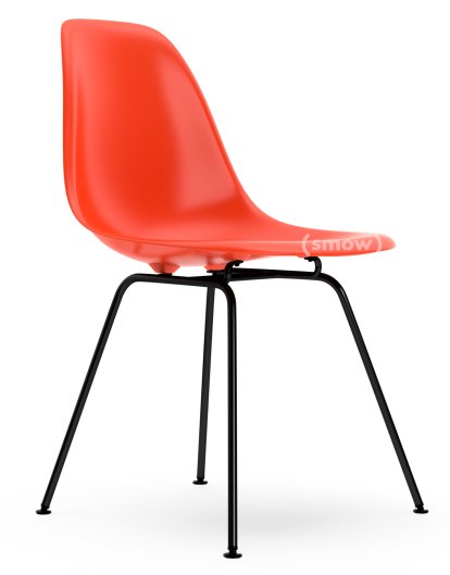 Eames Plastic Side Chair RE DSX, Rot (poppy red), Ohne Polsterung, Ohne Polsterung, Standardhöhe - 43 cm, Beschichtet basic dark
