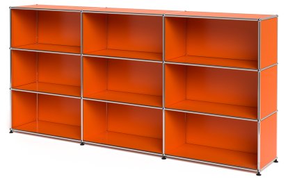 USM Haller Highboard XL, individualisierbar, Reinorange RAL 2004, Offen, Offen, Offen