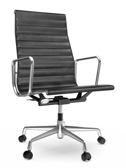 Aluminium Chair EA 119, Poliert, Leder (Standard), Nero