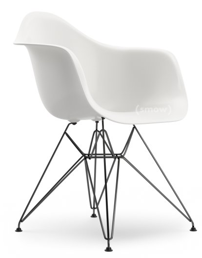 Eames Plastic Armchair RE DAR, Weiß non-RE, Ohne Polsterung, Ohne Polsterung, Standardhöhe - 43 cm, Beschichtet basic dark
