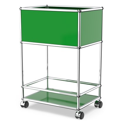 USM Haller Bar Sideboard Typ II, USM grün, Weiche Rollen für harte Böden