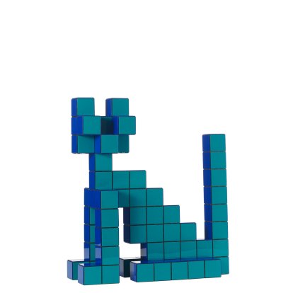 Panton Cubes Steckfigur, Katze, Blau
