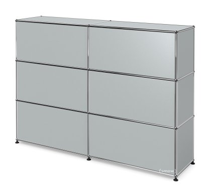 USM Haller Theke Typ 1, USM mattsilber, 150 cm (2 Elemente), 35 cm