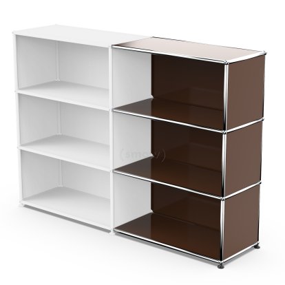 USM Haller Anbaupaket Horizontal 3, USM braun, 35 cm