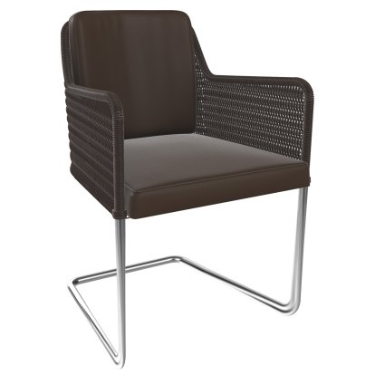 D43, Geflecht II - espressobraun, Leder - braun, Chrom