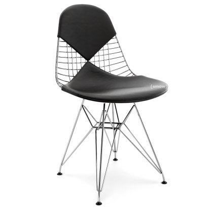 Kissen für Wire Chair (DKR/DKW/DKX/DKL/LKR), Sitz- und Rückenkissen (Bikini), Leder (Standard), Nero