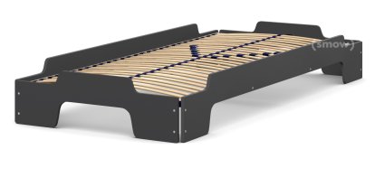 Rolf Heide Stapelliege Komfort, 90 x 200, Anthrazitgrau lackiert, Massivholzrahmen