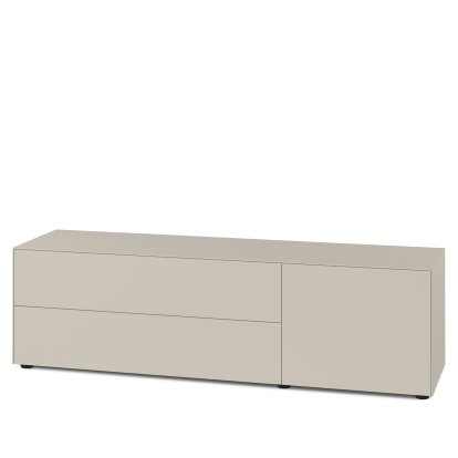 Nex Pur Box 2.0 mit Schubkästen und Türen , 48 cm, H 50 cm x B 180 cm (mit Tür und zwei Schubkästen), Silk