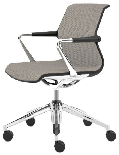 Unix Chair Fünfsternfuß, Diamond Mesh soft grey, Basic dark