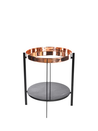 Deck Table, Kupfer, Schwarz Marquina