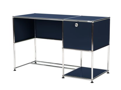 Details USM Haller USM Haller Home Office Schreibtisch USM Haller Home Office Schreibtisch, Stahlblau RAL 5011, Ohne Kabeldurchlass