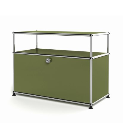 Details USM Haller USM Haller Lowboard M mit Aufbau, individualisierbar USM Haller Lowboard M mit Aufbau, individualisierbar, Olivgrün RAL 6003, Mit Klappe, Ohne Kabeldurchlass
