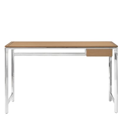Studio 430 Tisch, Eiche hell / Leder camel, Mit Schublade