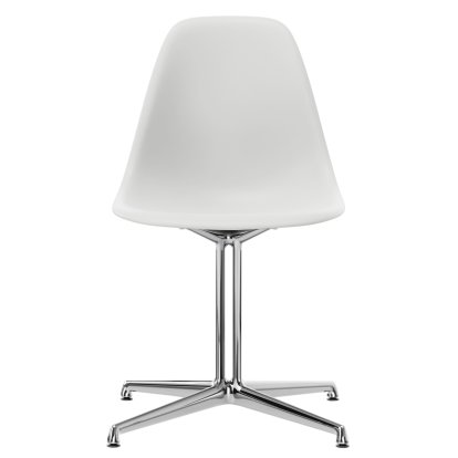 Eames Plastic Side Chair DSL, Cotton white, Ohne Polsterung, Ohne Polsterung, Aluminium poliert