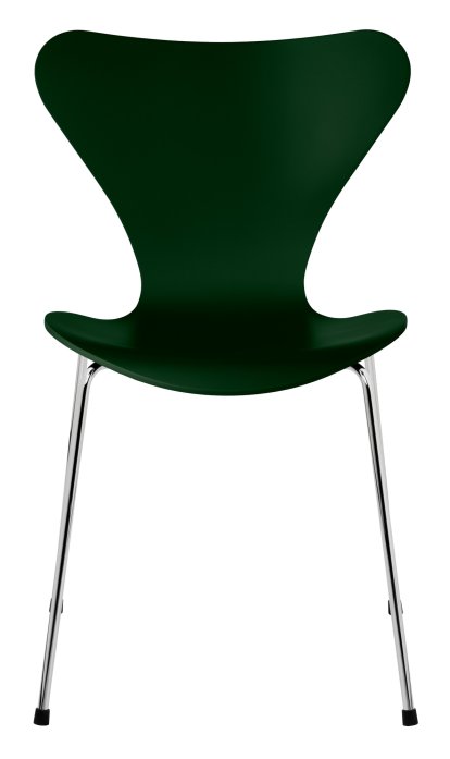 Serie 7 Stuhl 3107, Lack, Evergreen, Chrome