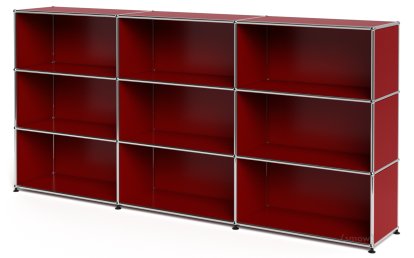 USM Haller Highboard XL, individualisierbar, USM rubinrot, Offen, Offen, Offen